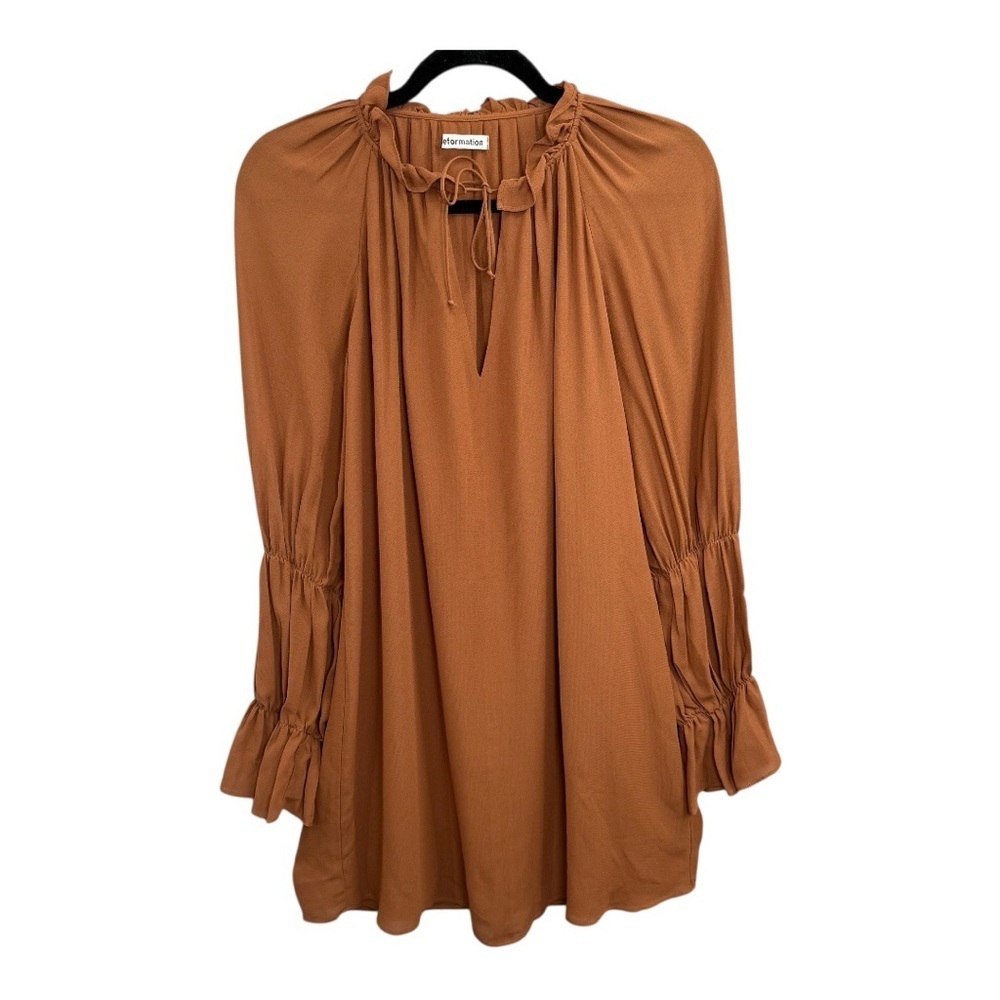 Reformation Adrienne Tunic Shift Mini Dress in Cinnamon Size XS NWT